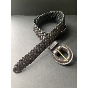 Womens Leather 40” Brown Woven Casual Dress Plus XXL Curvy Girl Braided Belt